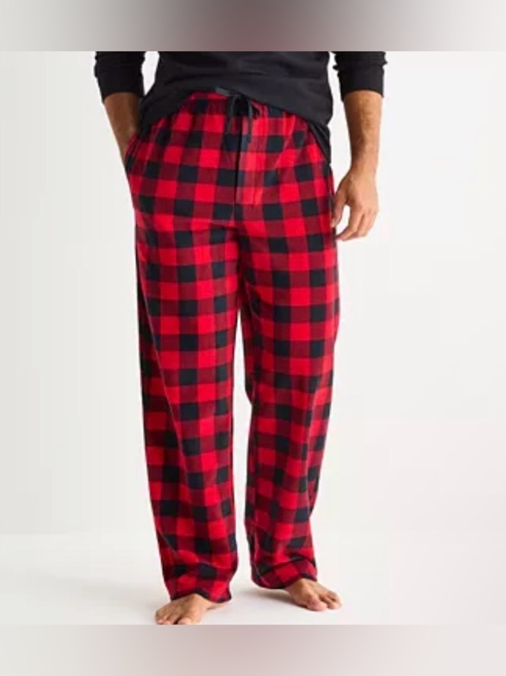 St. John’s Bay Red Cherry Fleece Sleep Pajama Pants Polyester Men’s Sz: L - Picture 1 of 6